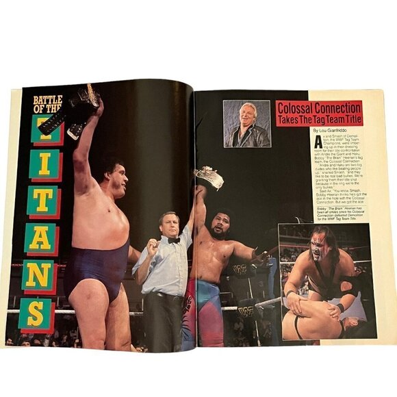 Vintage 1980s 1990s WWF Magazine Lot 10+ Von Erich Hulk Flair Poster Ads Trivia - Picture 13 of 16